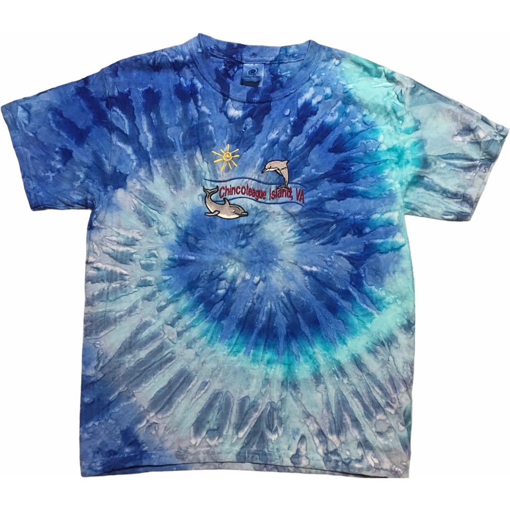 Embroidered Tie Dye Chincoteague Island Tee